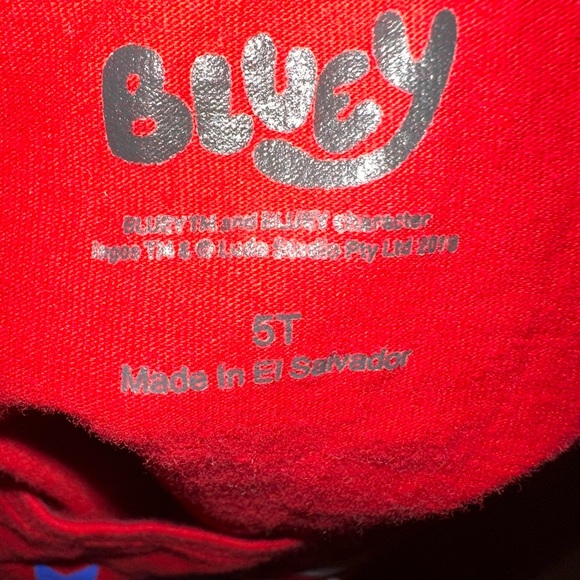 Red Bluey Kids T-Shirt - Picture 3 of 3